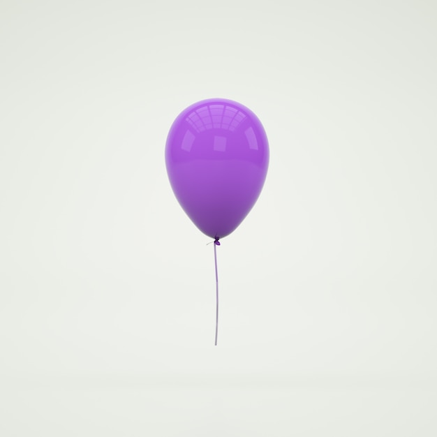 One violet balloon flying
