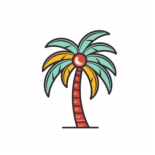 Фото palm tree icon nature and tropical symbol art logo illustration