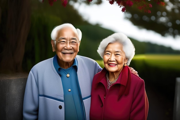Photo portrait of a happy senior couple