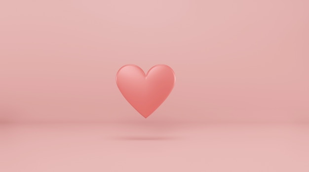 핑크 3d 심장.