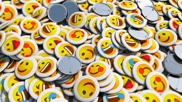 Positive smiley face pins background