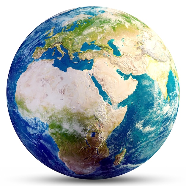 Photo planet earth globe 3d rendering