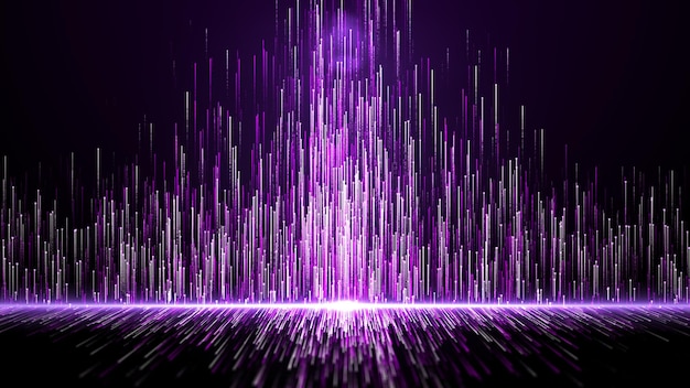 Purple digital lines move up technology