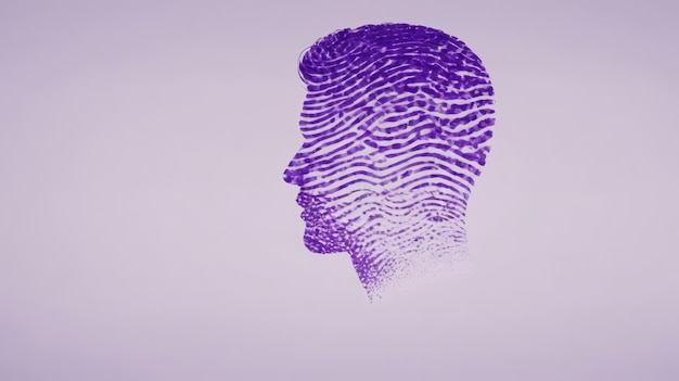 Фото Фиолетовый отпечаток лица
