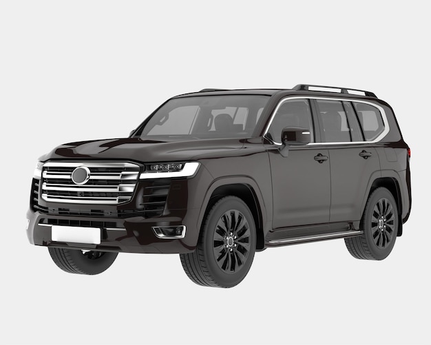 Photo realistic suv car isolated on background 3d rendering illustration
