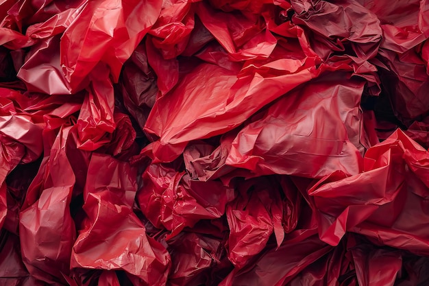 Red crumpled paper background Red crumpled paper