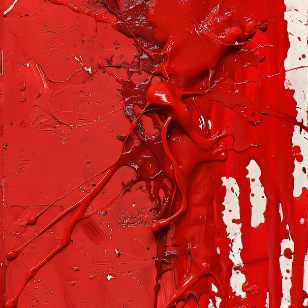 Photo red paint dripping on a metal surface abstract background for design