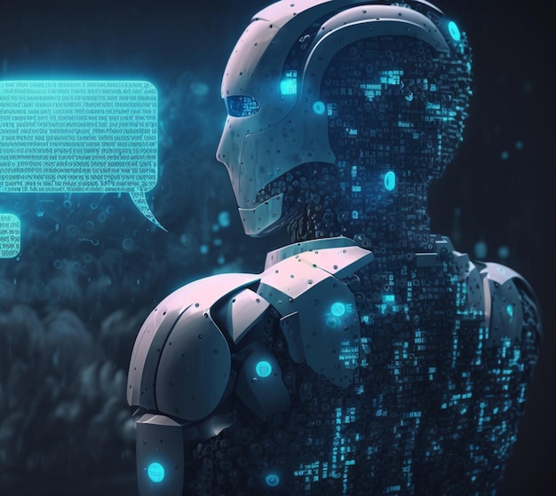 「ロボット」と書かれたメッセージが書かれたロボット