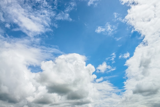 Фото Живописный природный ландшафт с красивыми перистыми облаками в голубом небе.