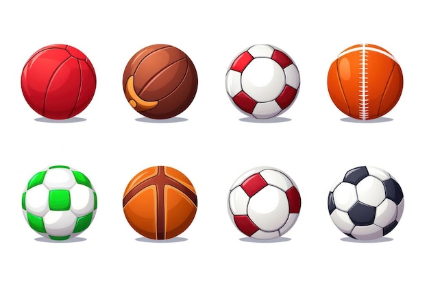 Foto set van ballen voetbal basketbal volleybal plat