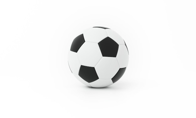 Фото Футбольный мяч на белом фоне 3d-рендеринга