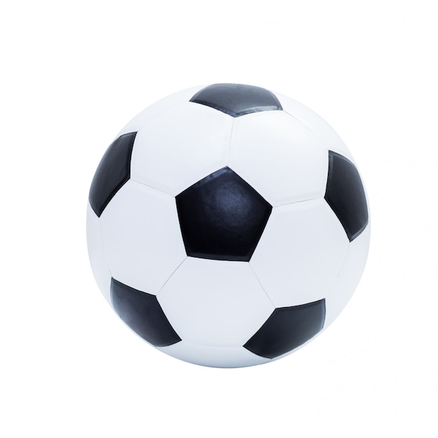 사진 흰색 배경에 고립 된 축구 공