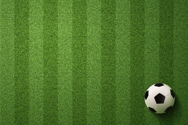 Фото Футбольный мяч на фоне футбольного поля