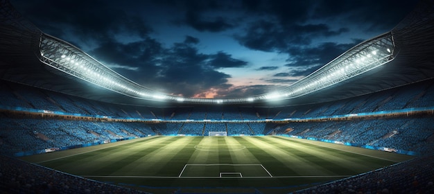 Фото Футбольный стадион с прожекторами