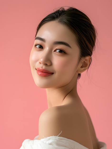 Photo the smile of a beautiful asian female model