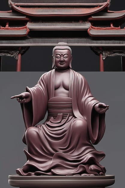 статуя Будды с табличкой, на которой написано «Будда».