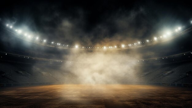 Foto effetto luci dello stadio su uno sfondo trasparente