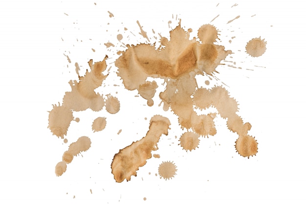 Photo stains of a coffee isolated on white background.