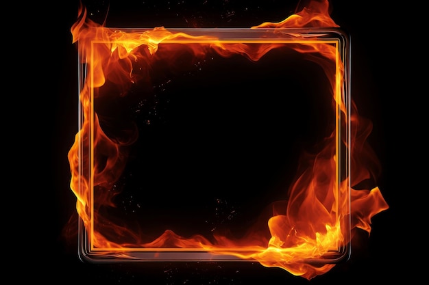 写真 堅固な長方形の火のフレーム シンプルな ai を生成する