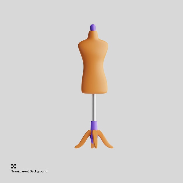 PSD 3d illustration of a mannequin used for fitting and displaying garments