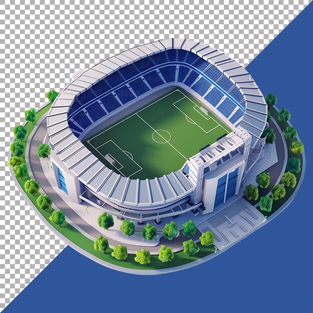 PSD 3d-рендерирование изометрического стадиона на прозрачном фоне