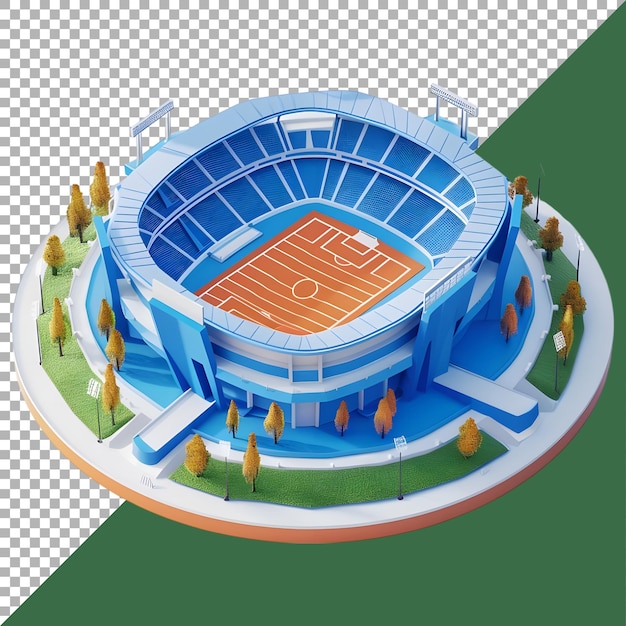 PSD 3d-рендерирование изометрического стадиона на прозрачном фоне