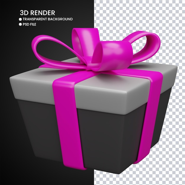 PSD 3d-рендеринг милых подарков