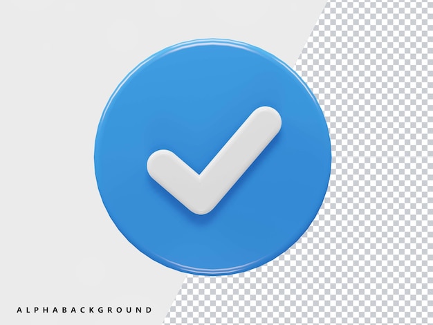 PSD 3d rendering varified icon