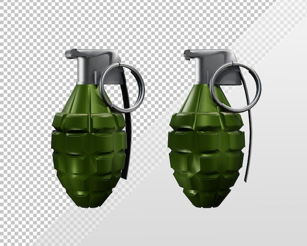 PSD 3d-рендеринг гранаты зеленого цвета