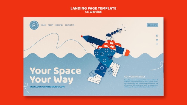 PSD co-working landing page template