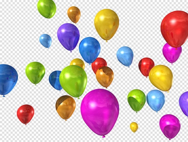 PSD Цветные шары, изолированные на белом