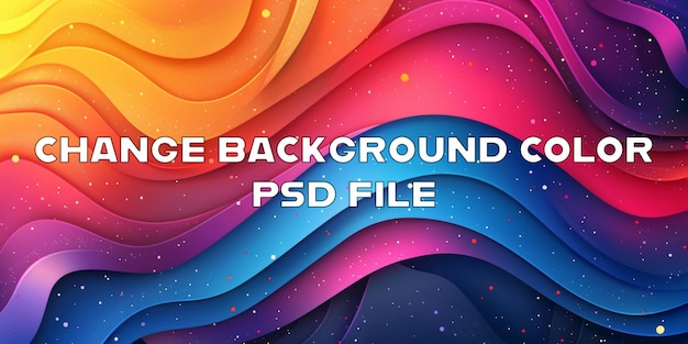 PSD a colorful multicolored wave with stars and galaxies in the background
