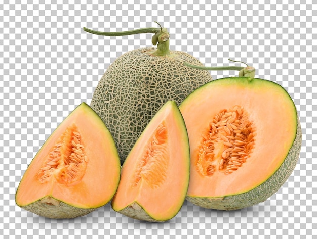 PSD cantaloupe melon isolated on the white background