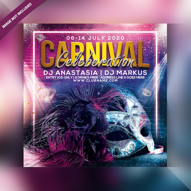 PSD carnival celebration party flyer