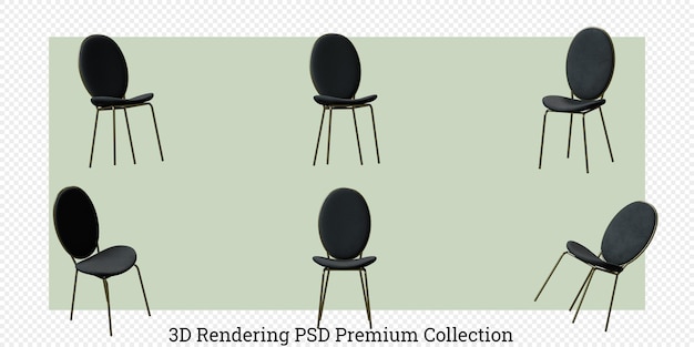 Chair furniture set 3d rendering