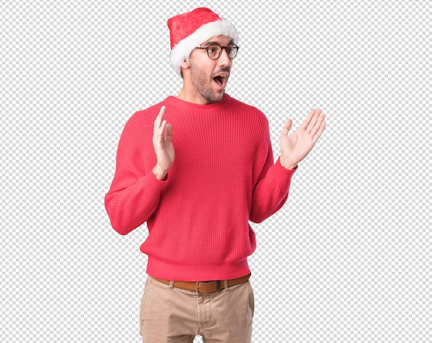 PSD christmas concepts - young man gesturing