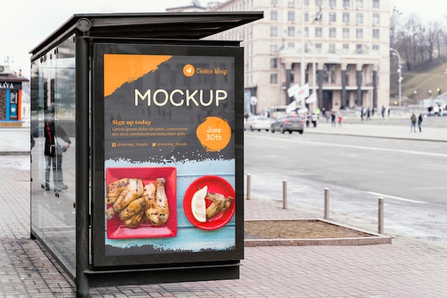 Макет рекламного щита городской еды