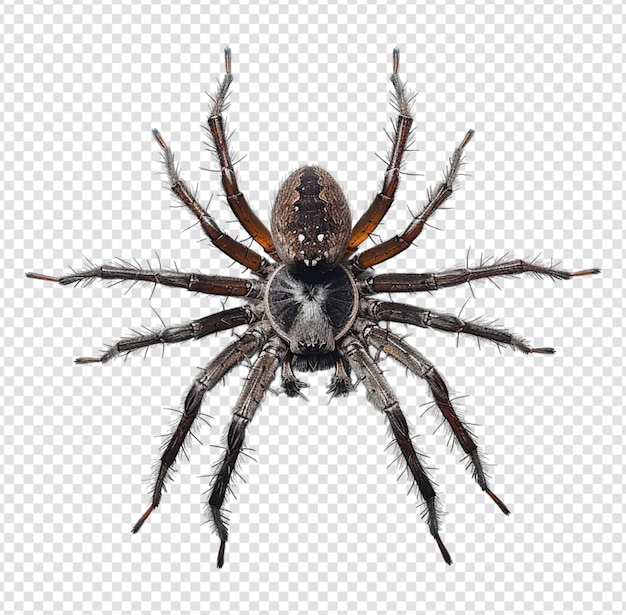 PSD Близкий портрет паукового насекомого с прозрачным фоном