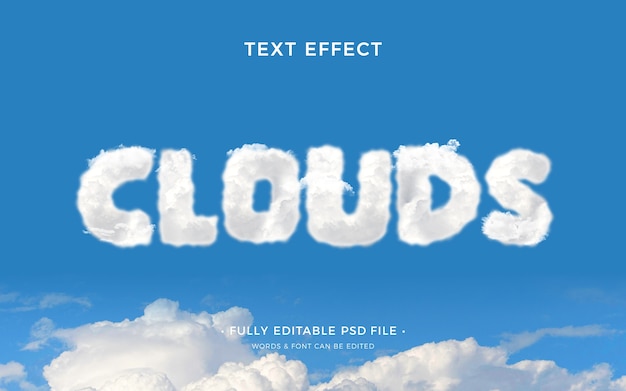 Текстовый эффект облаков