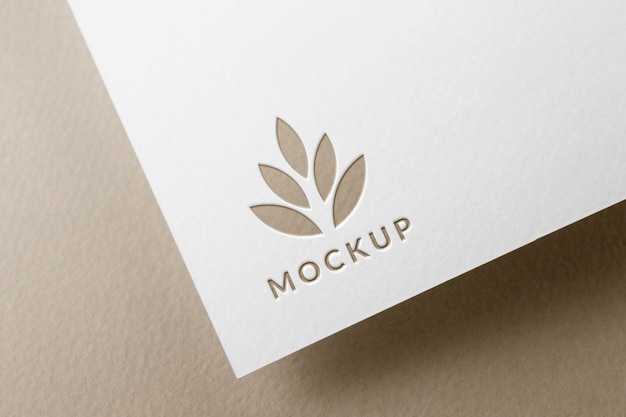 Cut-out logo mock-up on paper