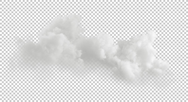 PSD 컷 아웃 깨끗한 흰 구름 투명 배경 특수 효과 3d 일러스트