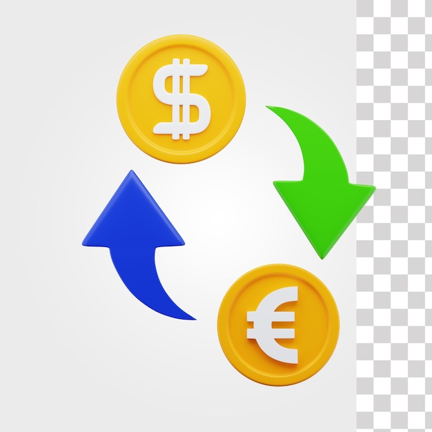 PSD Конвертация валюты 3d icon