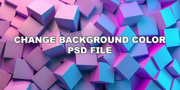 PSD Цветное изображение розовых и синих кубиков, расположенных на фоне.