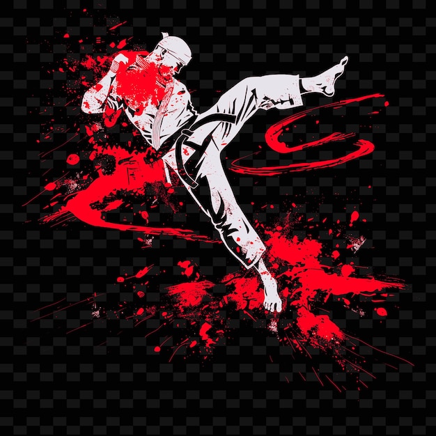 PSD Рисунок человека на скейтборде с красным фоном