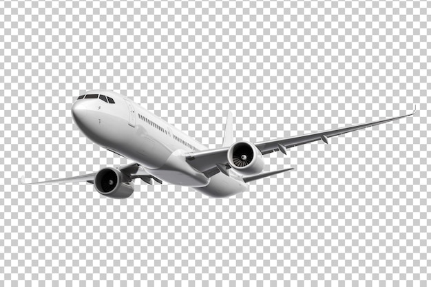 PSD airplane flying isolated on transparent background