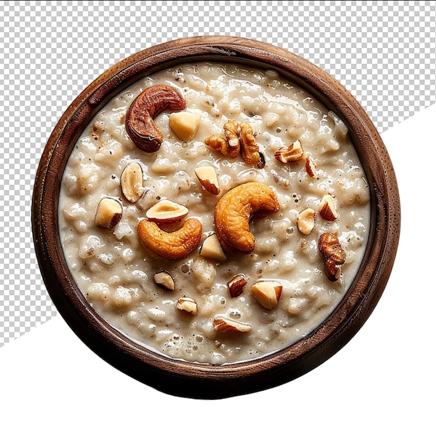 PSD a bowl of oatmeal with nuts and oats