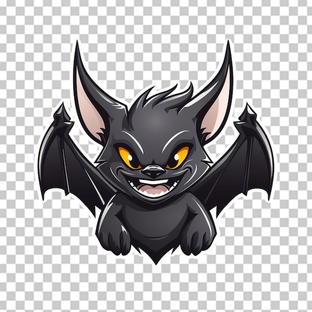 PSD logo della mascotte pipistrello isolato su sfondo trasparente