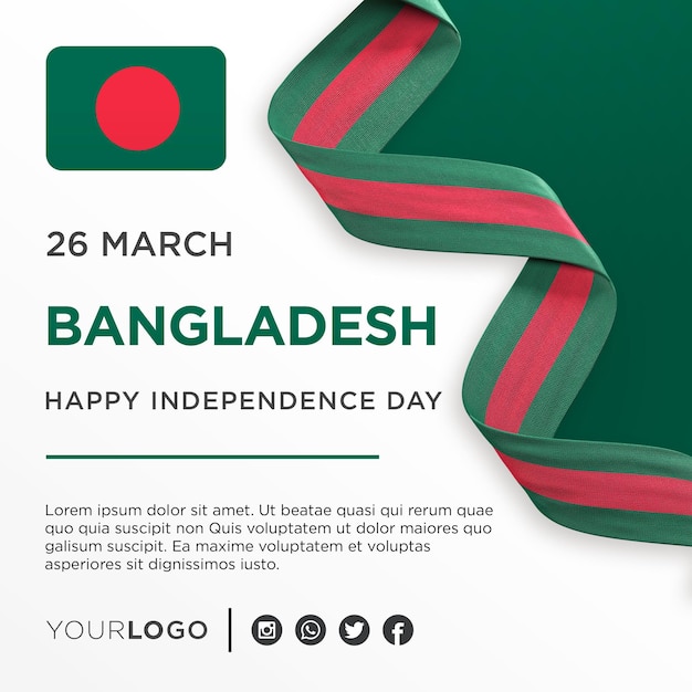 Bangladesh National Independence Day Celebration Banner National Anniversary Post Template