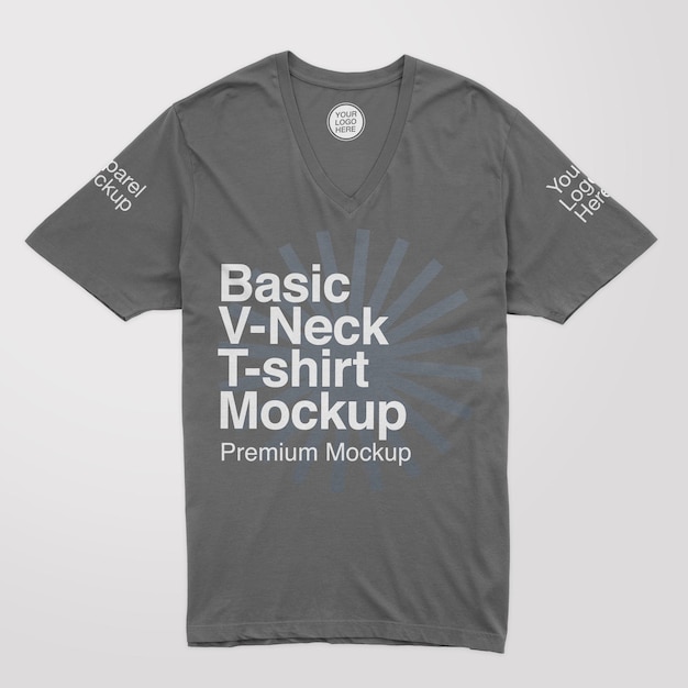 Basic VNeck TShirt Mockup