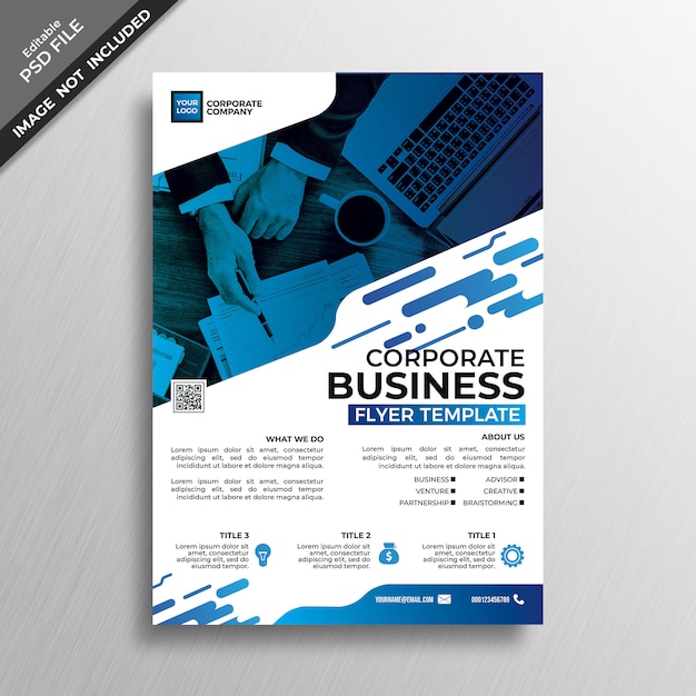 Blue modern style design corporate business flyer template